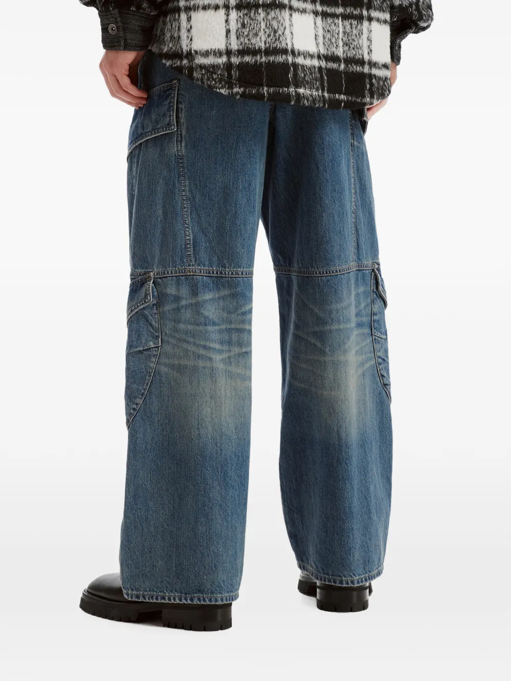 FIVE CM Cargo broek met vervaagd effect Blauw