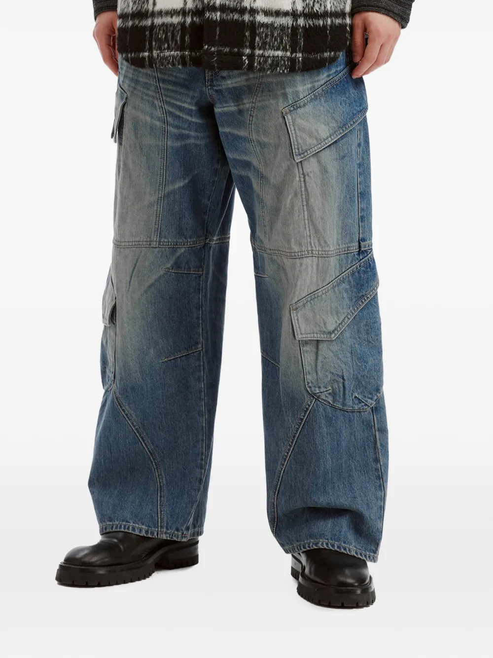 FIVE CM Cargo broek met vervaagd effect Blauw