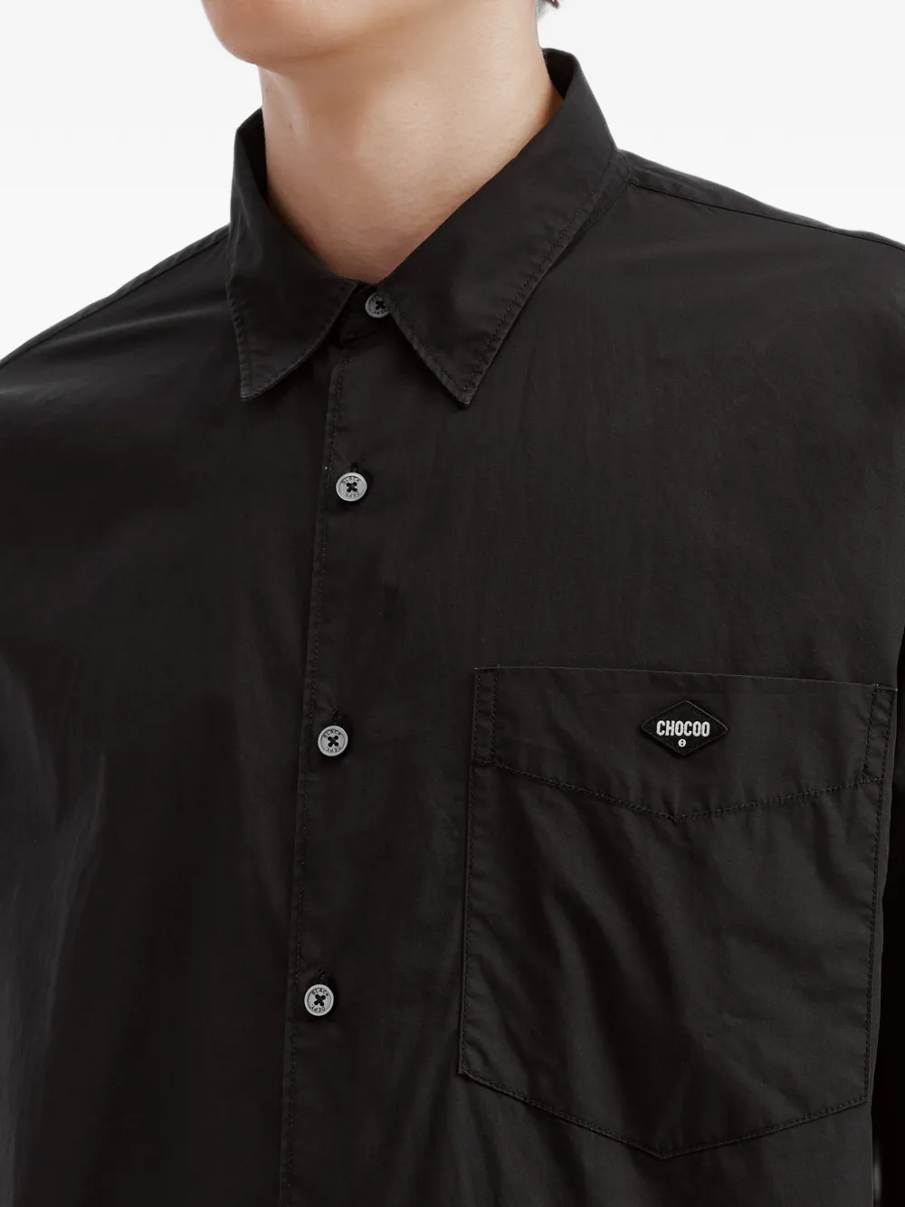 CHOCOOLATE Overhemd met logopatch Zwart