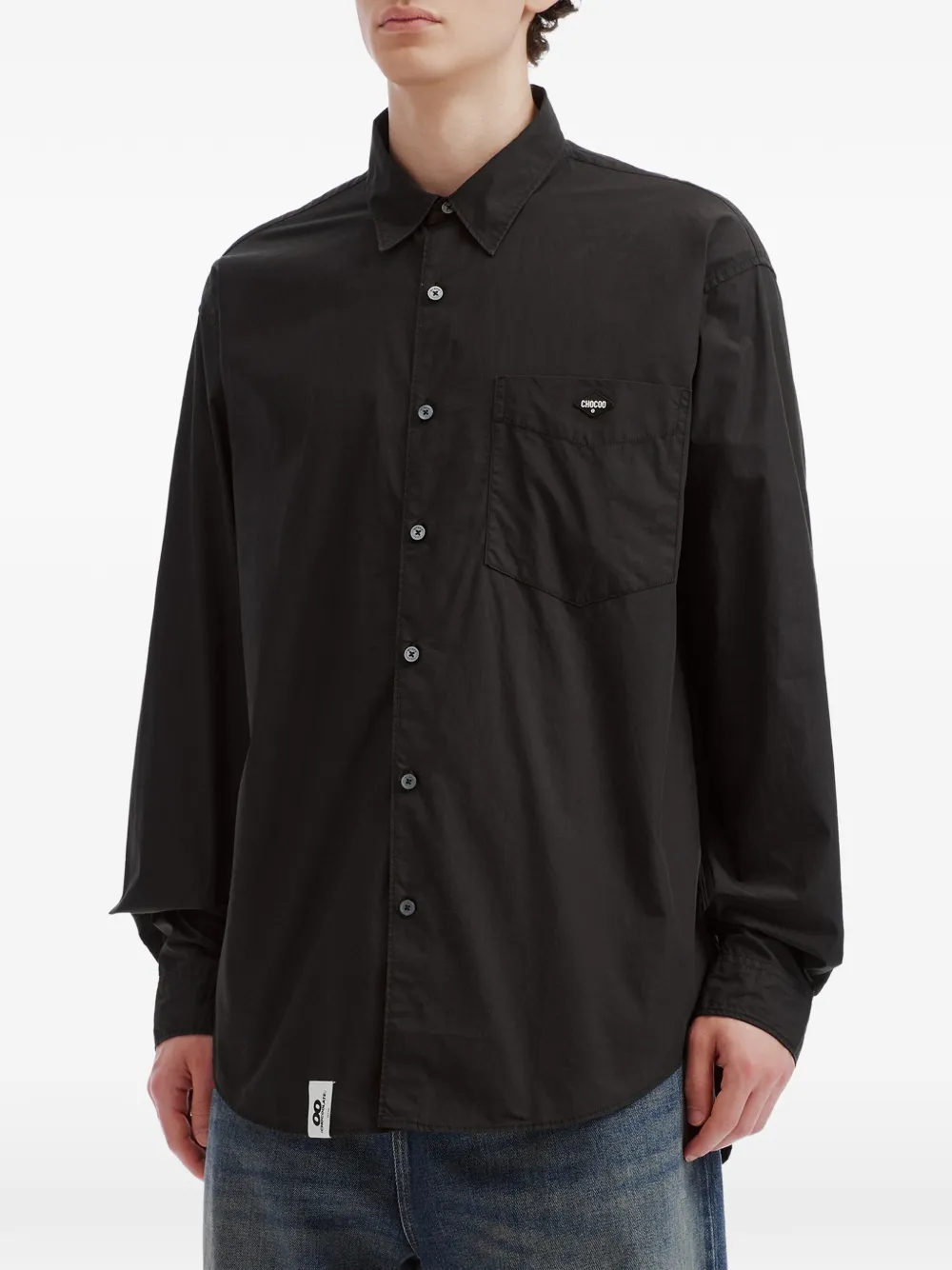 CHOCOOLATE Overhemd met logopatch Zwart