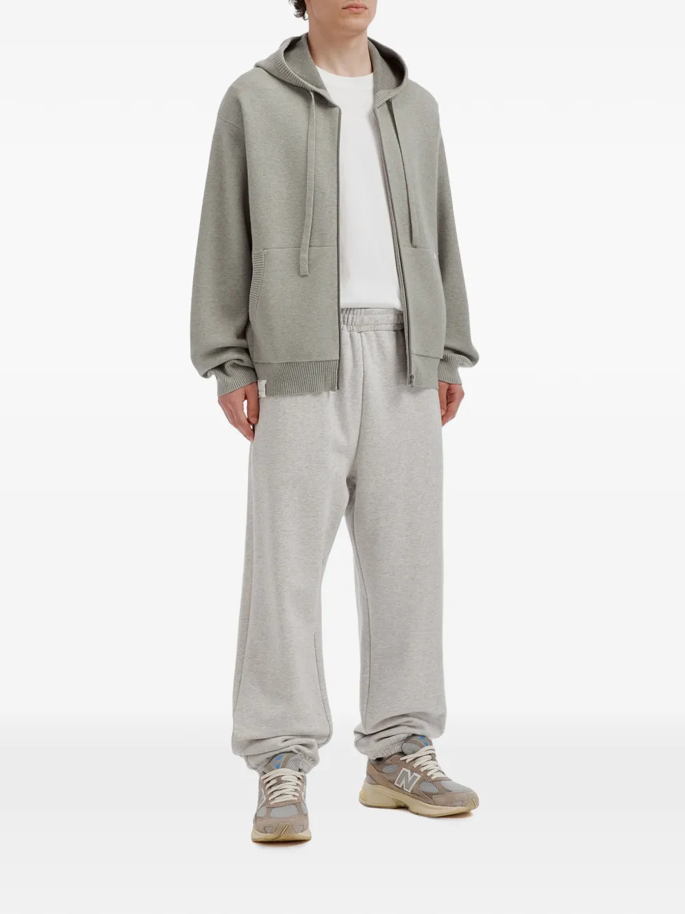 izzue Hoodie met logoprint en rits Grijs