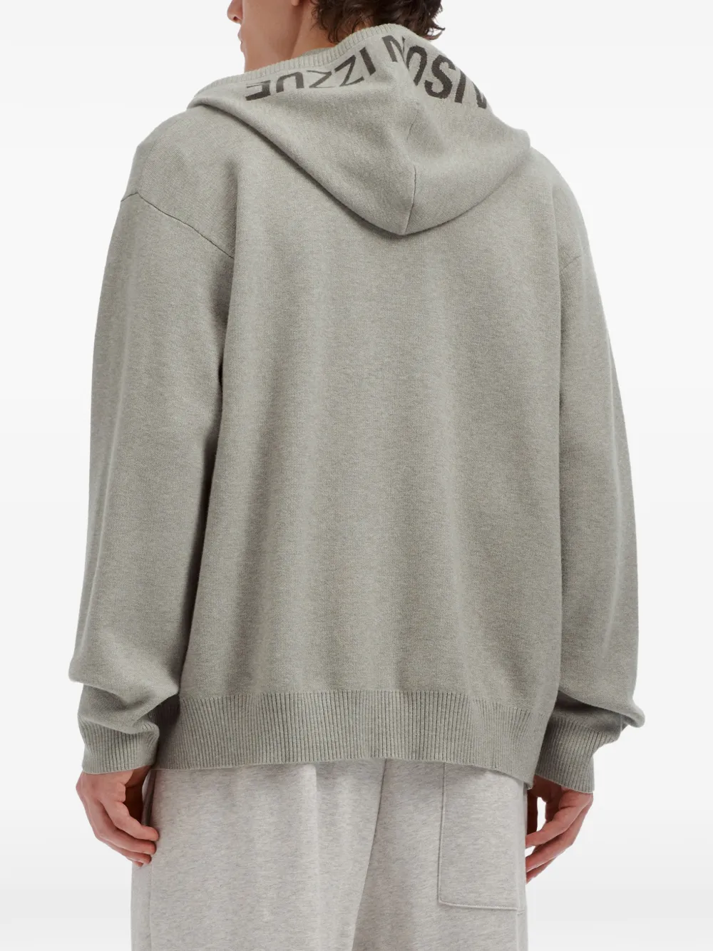 izzue Hoodie met logoprint en rits Grijs
