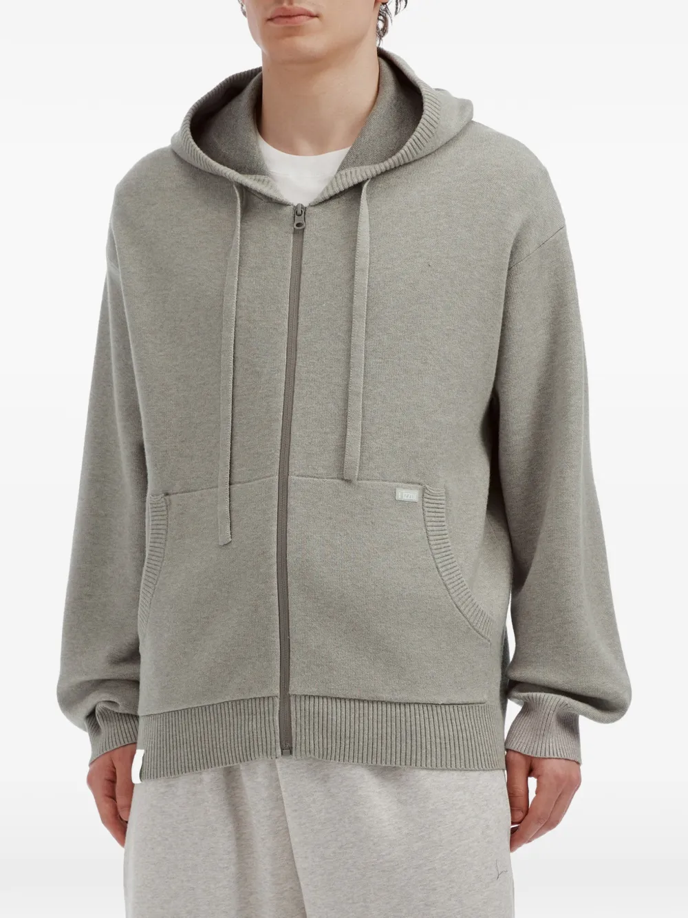 izzue Hoodie met logoprint en rits Grijs