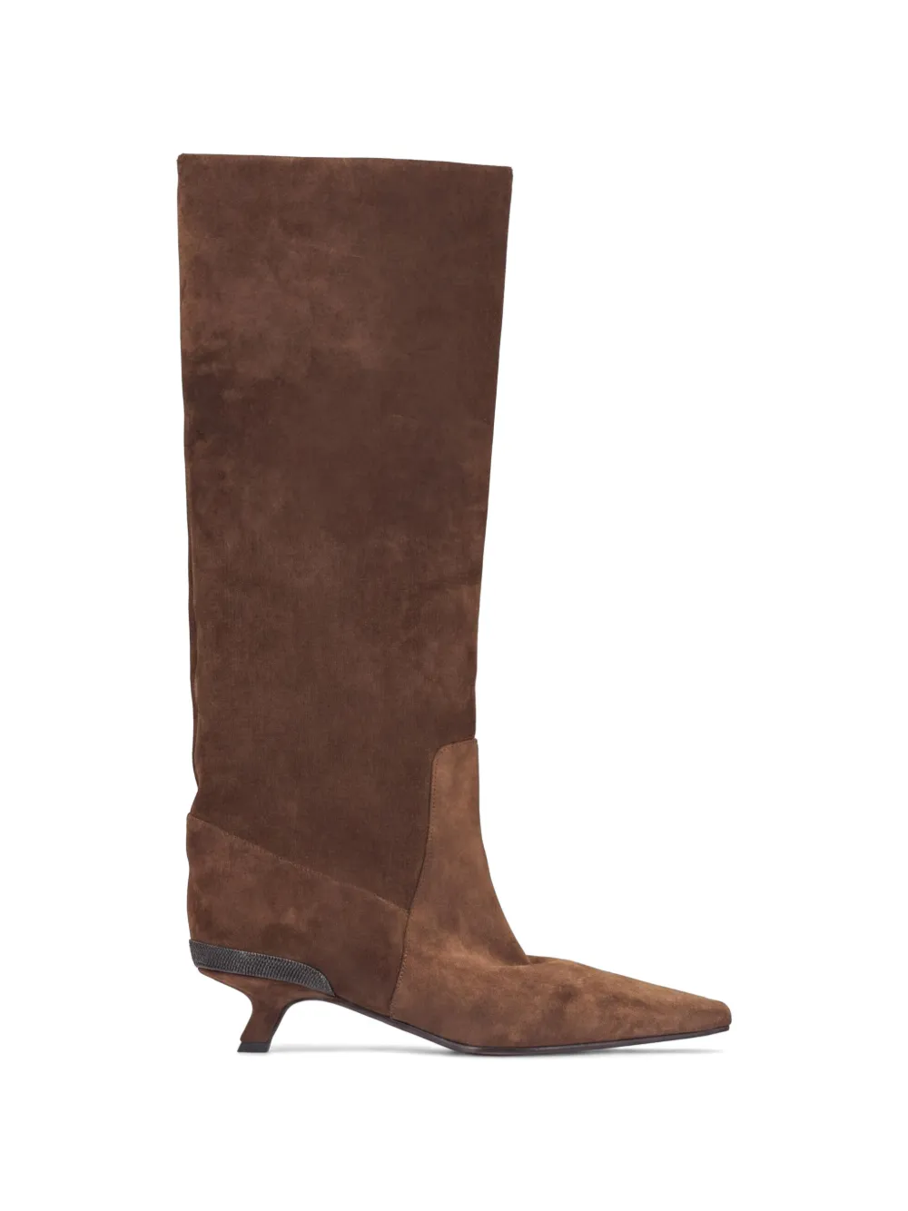 Brunello Cucinelli City suède knielaarzen Bruin