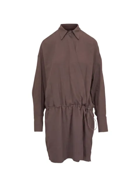Brunello Cucinelli drawstring-waist wool mini shirt dress