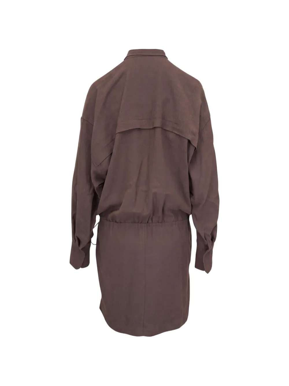 Brunello Cucinelli Wollen mini-blousejurk met trekkoord Bruin