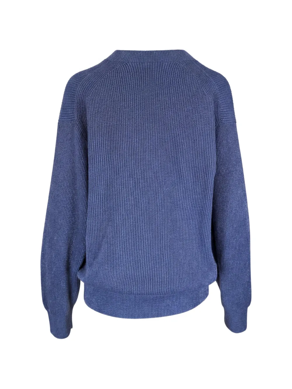 Brunello Cucinelli Ribgebreide kasjmier trui met V-hals Blauw