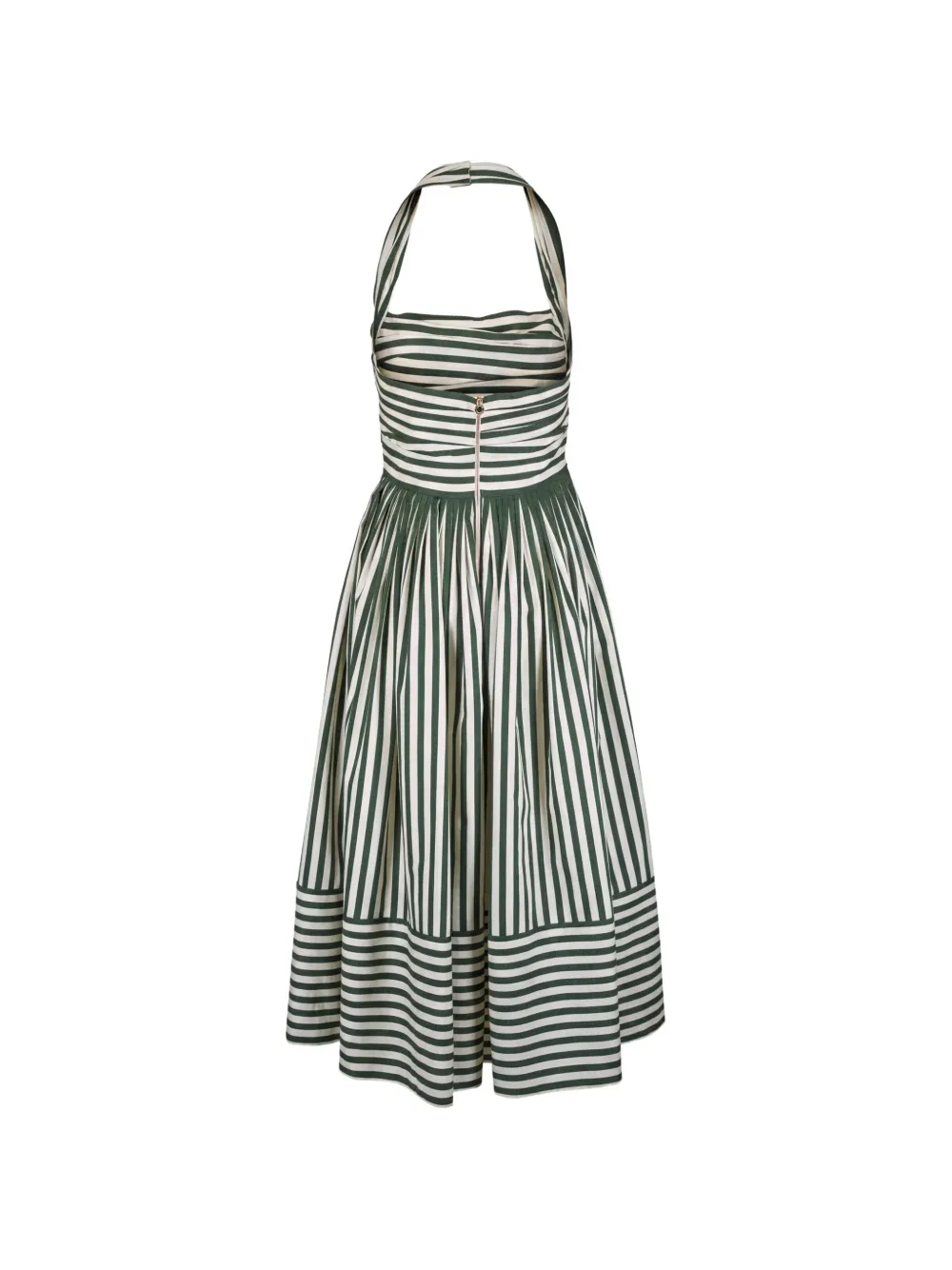 Carolina Herrera Gestreepte maxi-jurk met halternek Groen