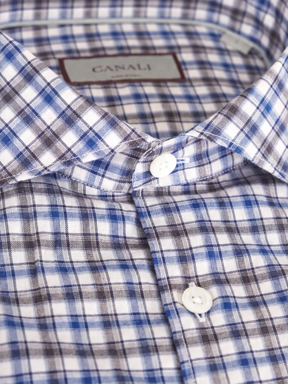Canali Geruit overhemd Blauw