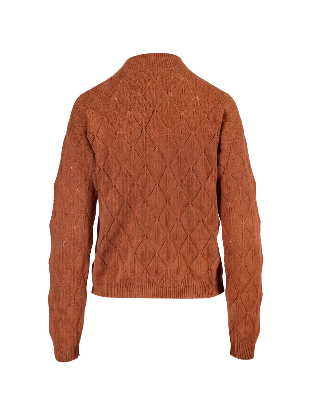 Kiton Kasjmier trui met diamantvormig pointelle Bruin