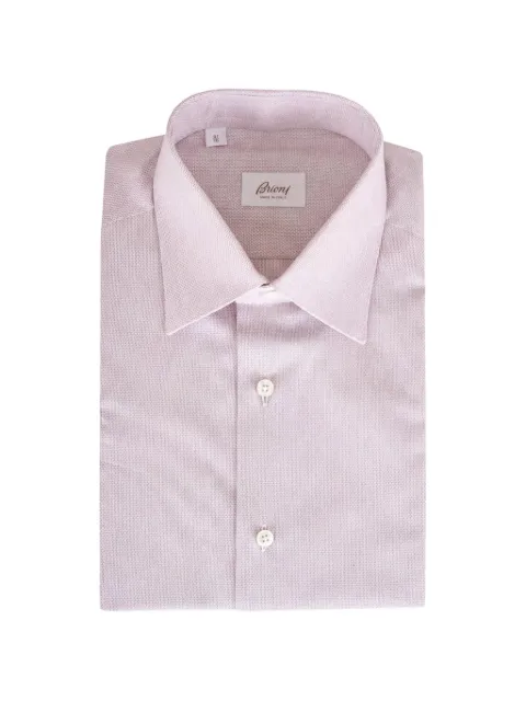 Brioni micro-pattern cotton shirt