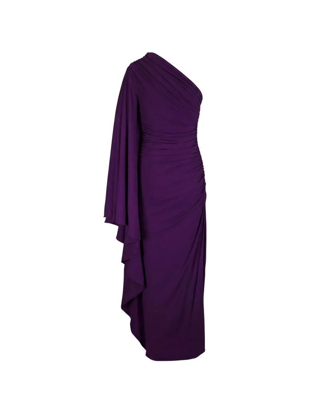 Michael Kors Gedrapeerde matte jersey asymmetrische avondjurk Paars