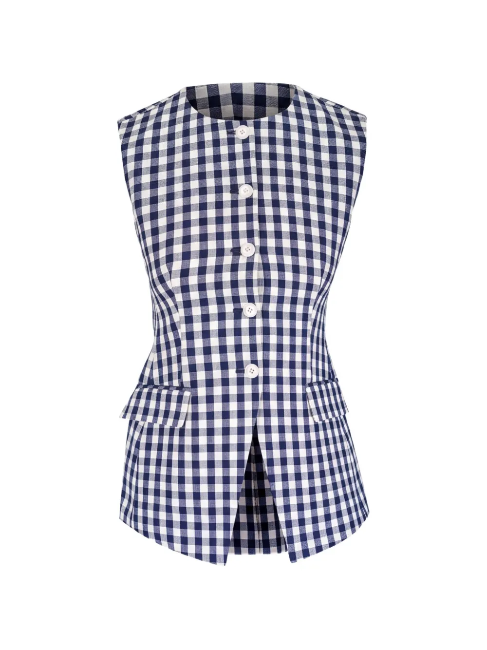 Veronica Beard Blusa smanicata Lois a quadretti