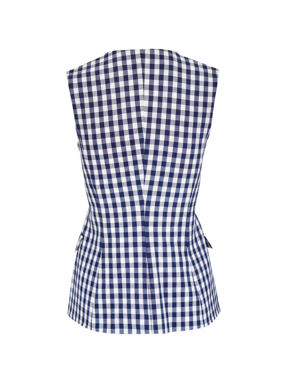Veronica Beard Lois mouwloze blouse met gingham-ruit Blauw