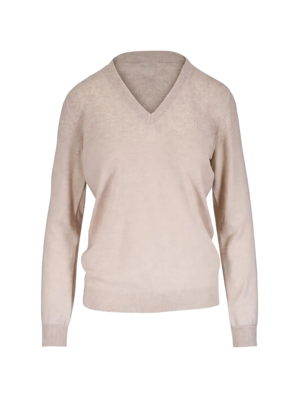 Brunello Cucinelli Maglione in cashmere con scollo a V - Toni neutri