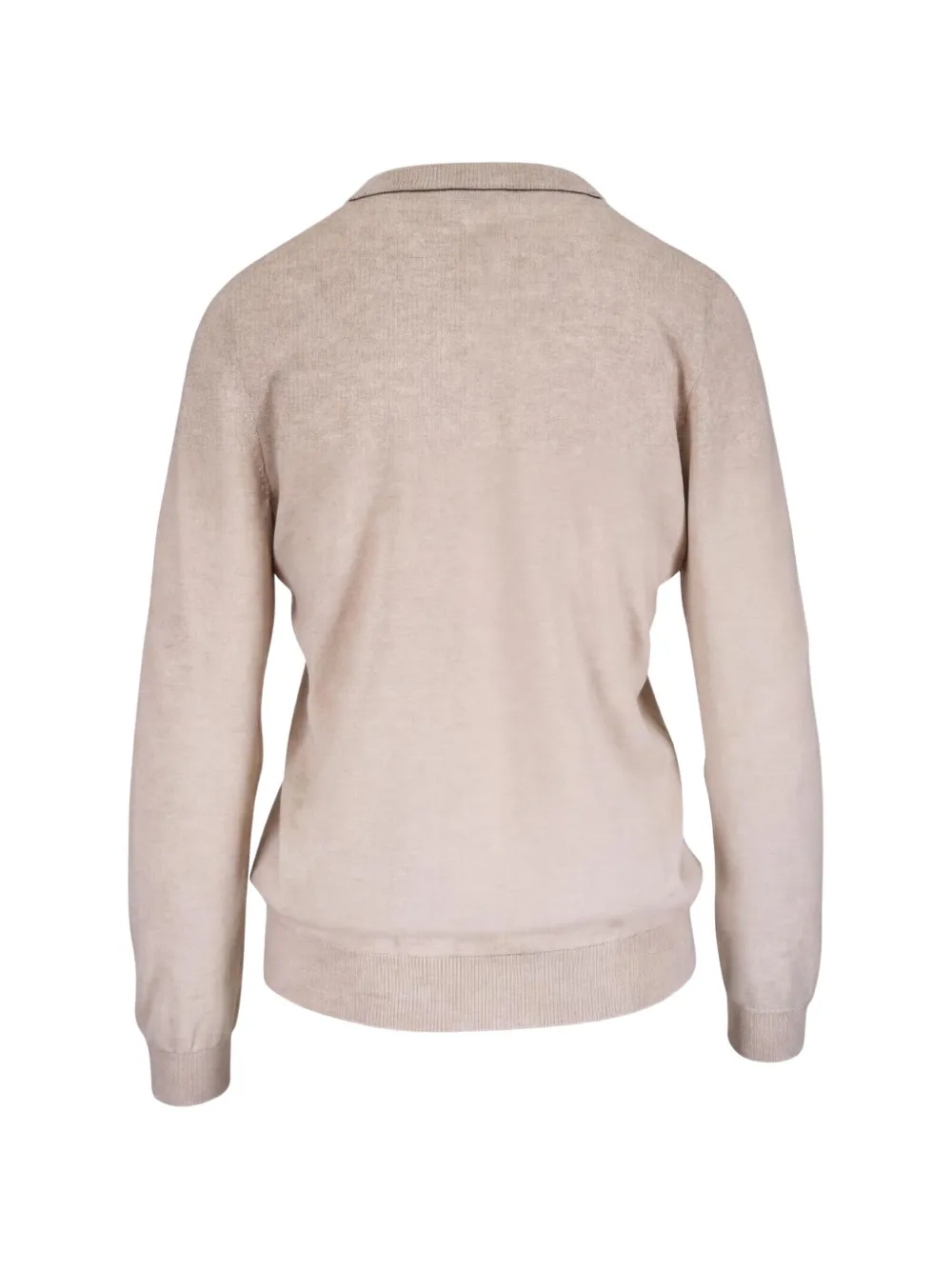 Brunello Cucinelli Kasjmier trui met V-hals en Monili-afwerking Beige
