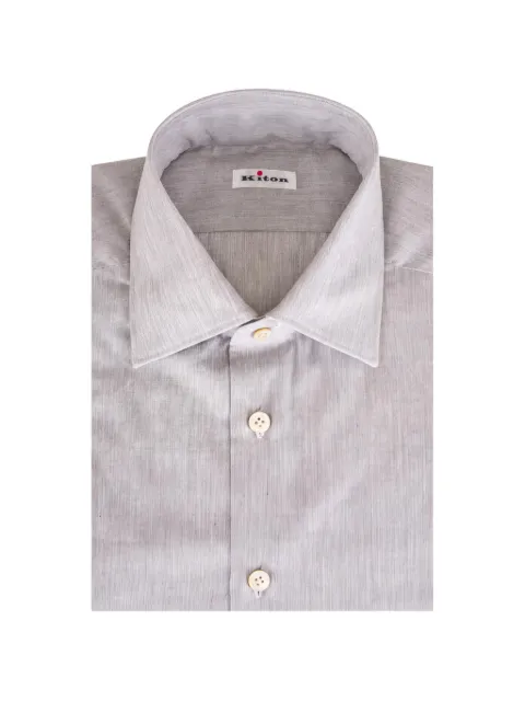 Kiton herringbone-weave shirt