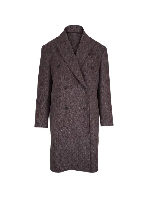 Brunello Cucinelli herringbone-pattern double-breasted coat