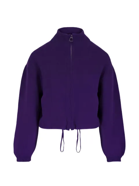 Akris zip-up drawstring cardigan