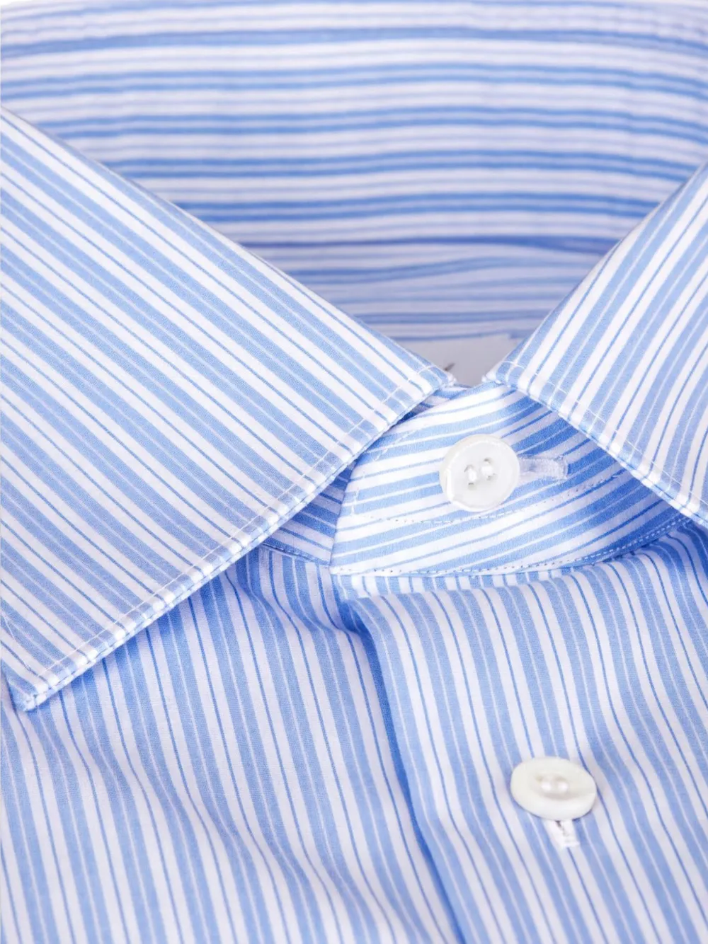 Brioni Gestreept katoenen overhemd Blauw
