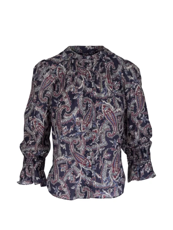Veronica Beard Ashlynn Paisley-print Blouse in Blue