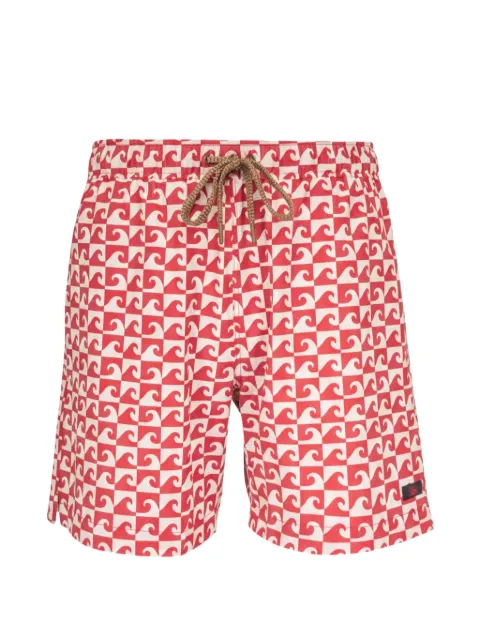 FAHERTY All Day™ wave-print drawstring swim shorts