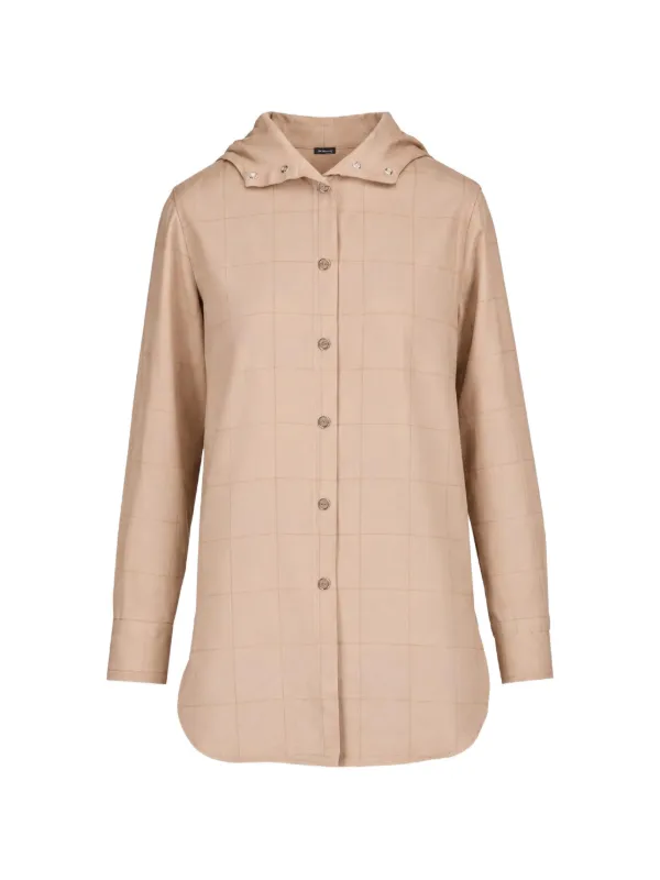 Kiton Check-pattern Hooded Jacket in Neutrals