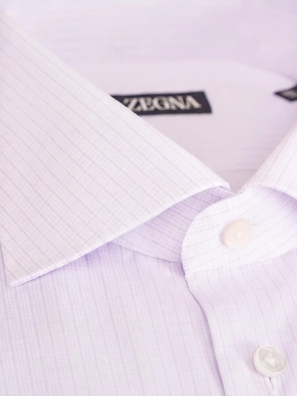 Zegna Geruit overhemd Wit