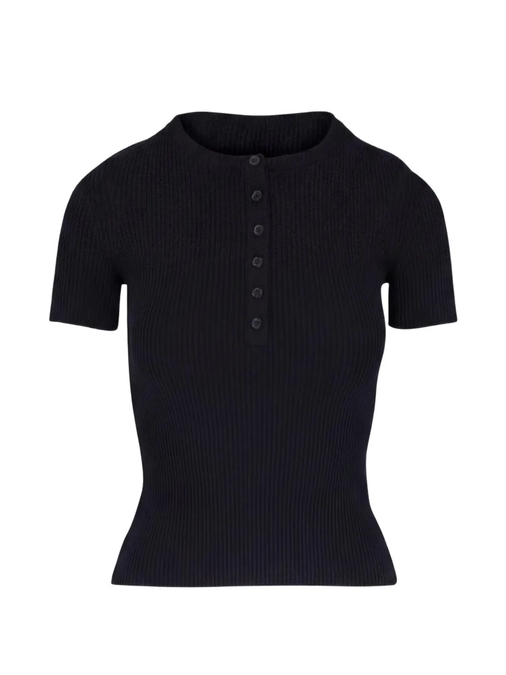Nili Lotan ribbed-knit henley sweater - Schwarz