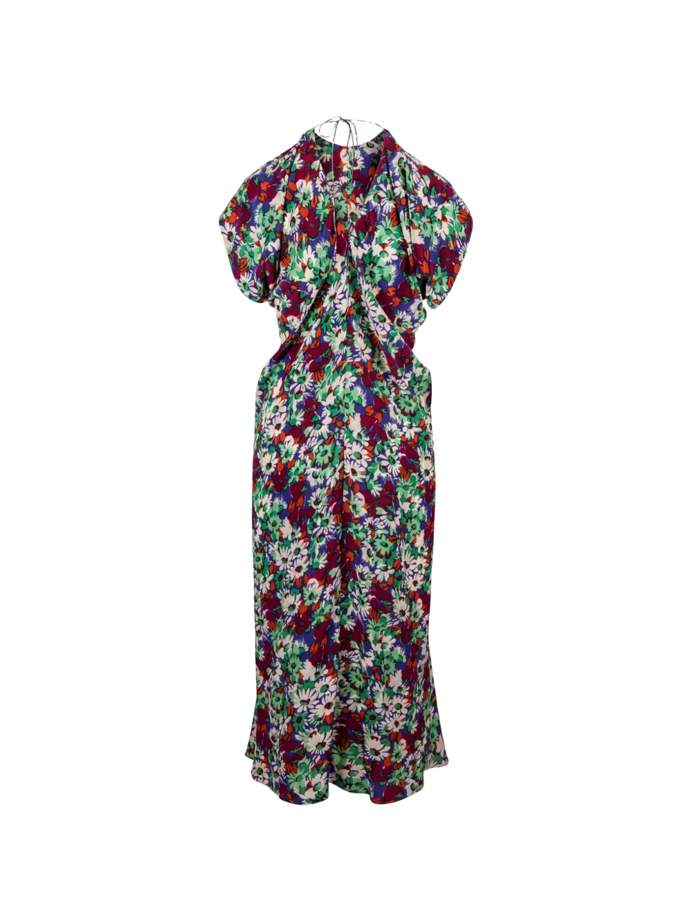 Marni floral-print silk midi dress Rood