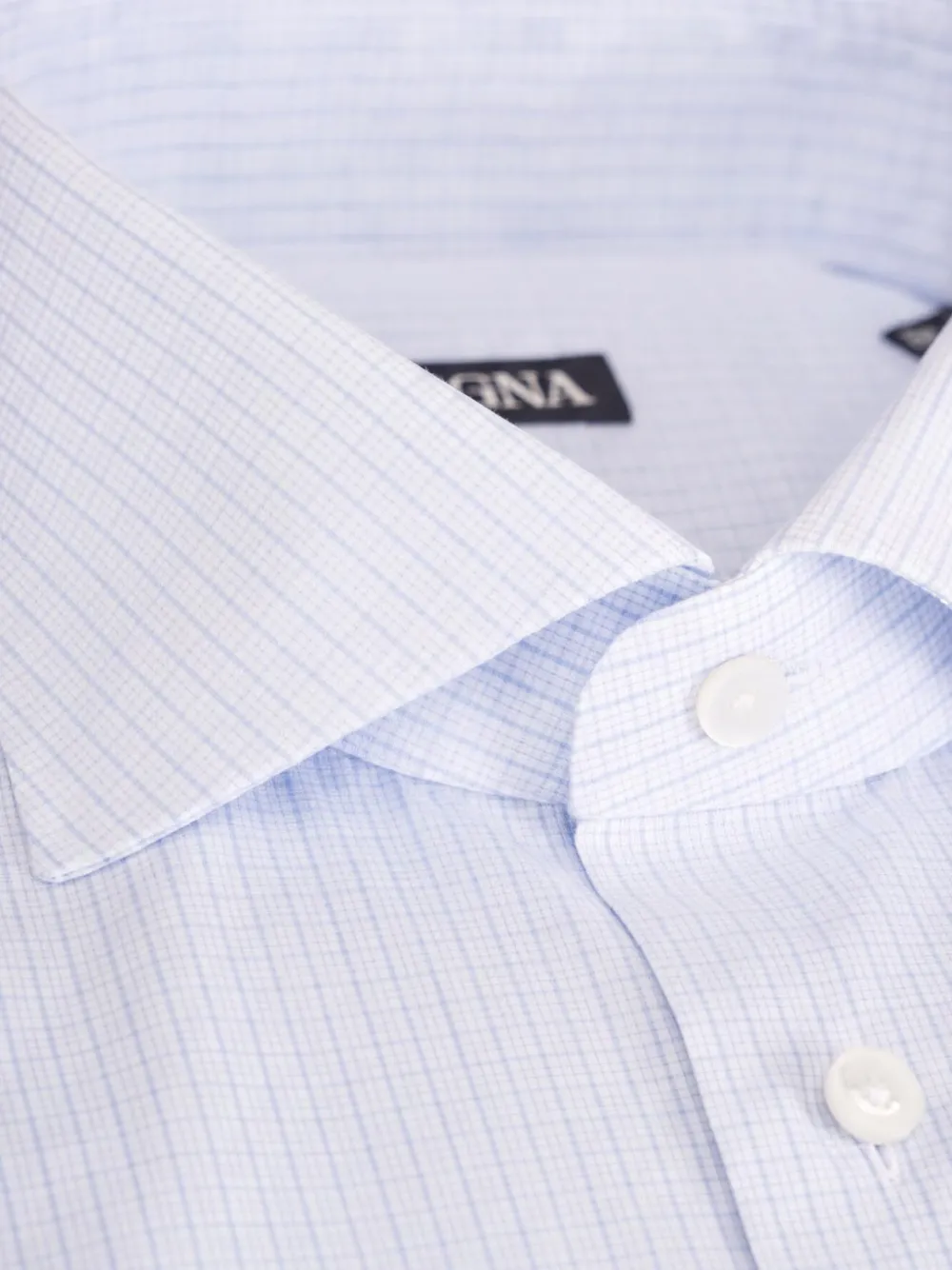 Zegna Geruit overhemd Wit
