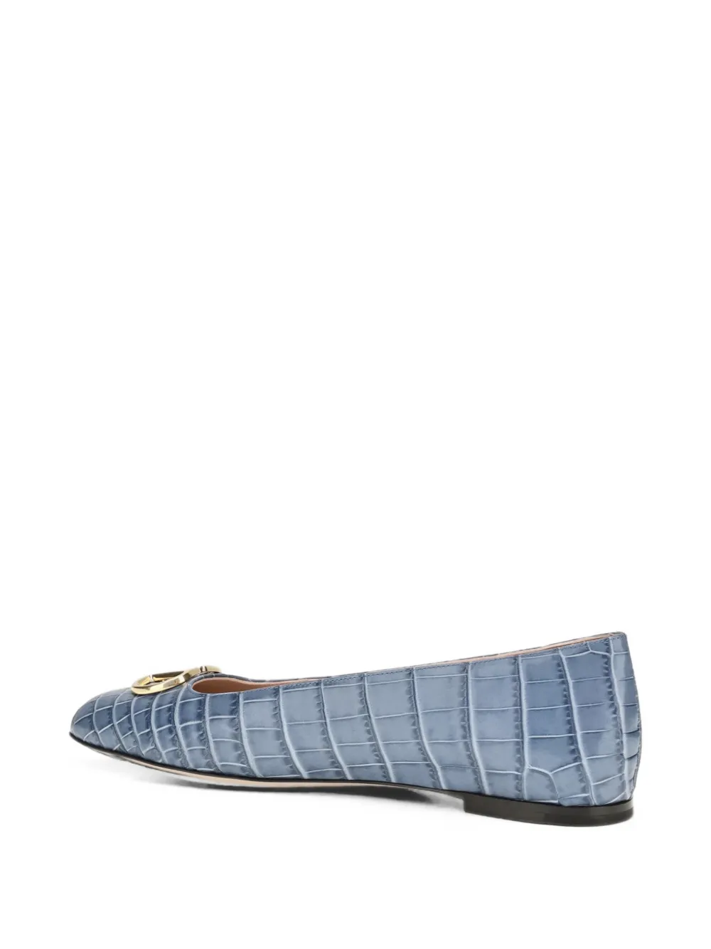 Valentino Garavani VLogo Signature croc-effect ballet flats Blauw