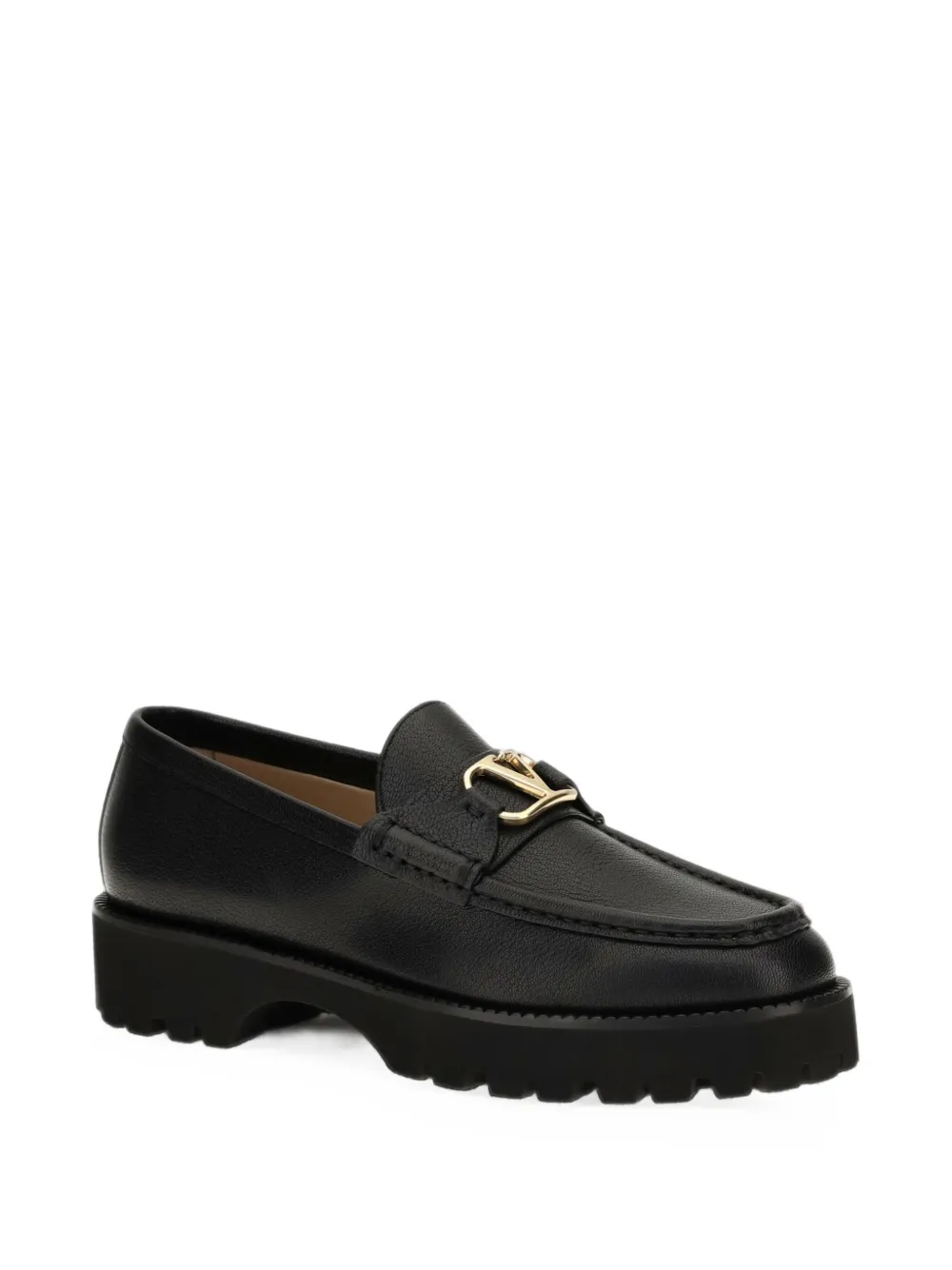Valentino Garavani VLogo Signature leather loafers Zwart