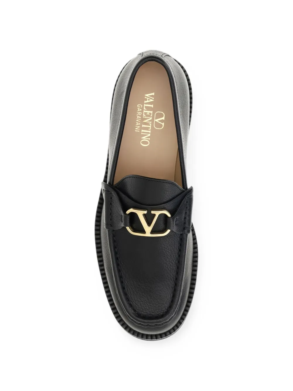 Valentino Garavani VLogo Signature leather loafers Zwart