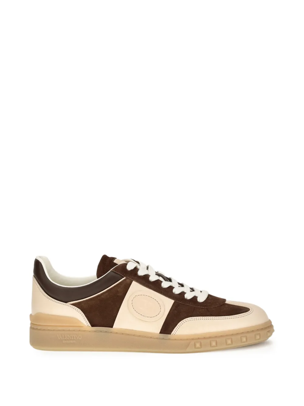 Valentino Garavani Upvillage suede and nappa calfskin sneakers - Braun