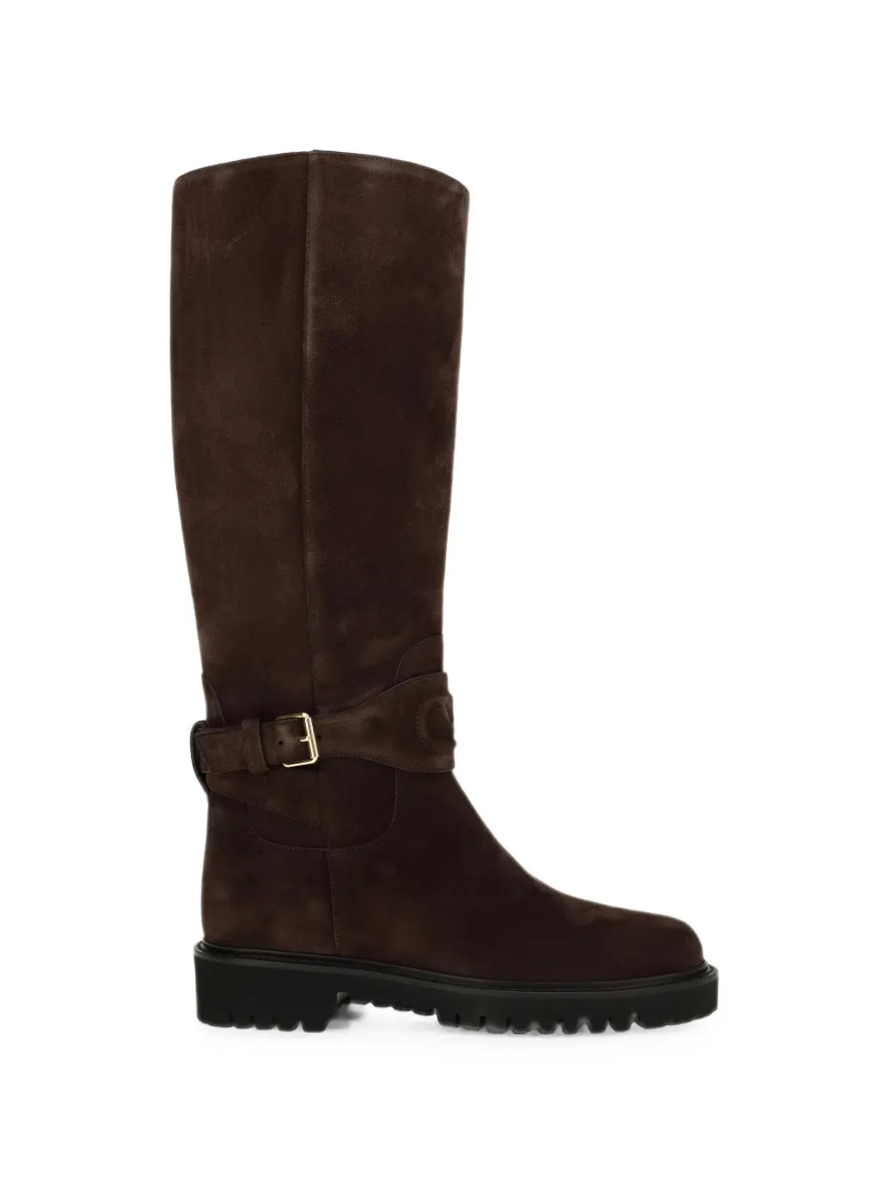 Valentino Garavani VLogo Signature suede high boots - Braun