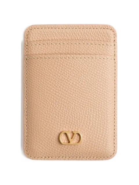 Valentino Garavani VLogo Signature magnetic card holder n grainy calfskin
