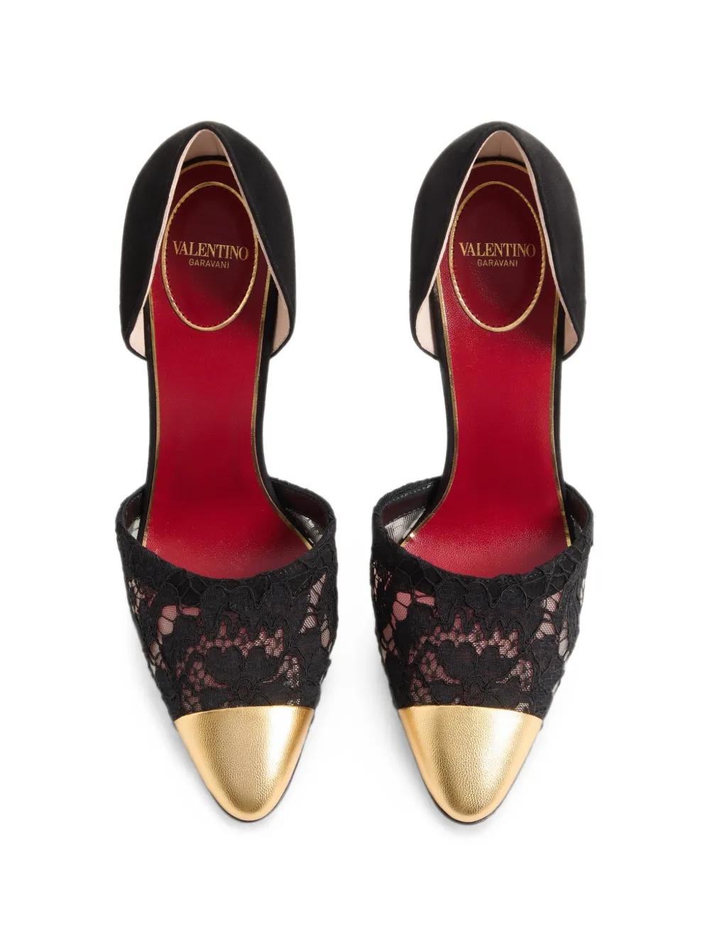 Valentino Garavani Sinead suede and lace pumps 105mm Zwart
