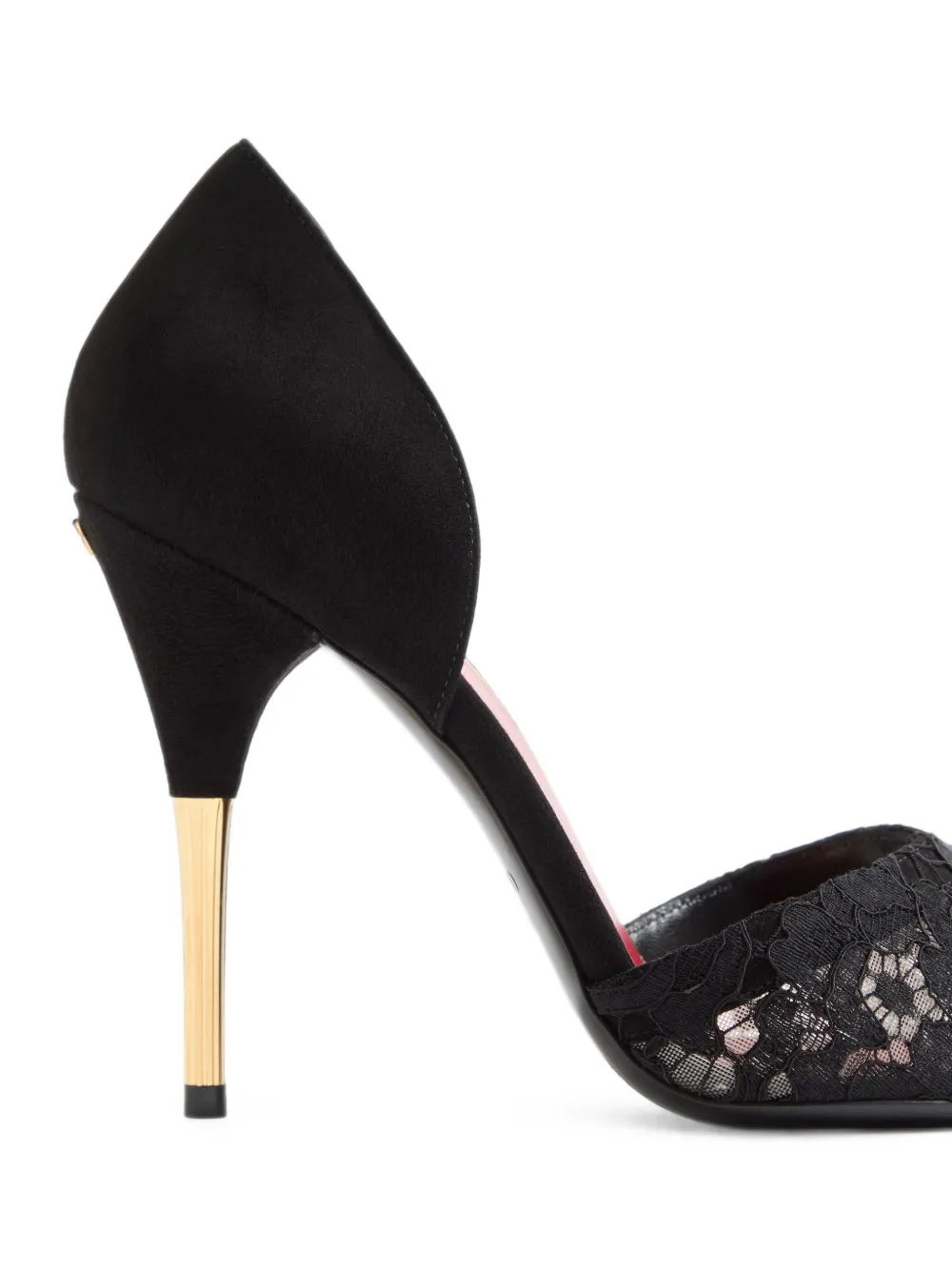 Valentino Garavani Sinead suede and lace pumps 105mm Zwart