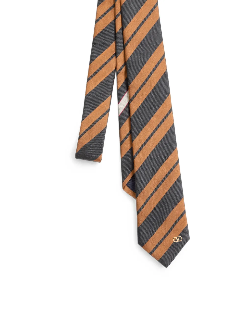 Valentino Garavani jacquard regimental silk tie Grijs