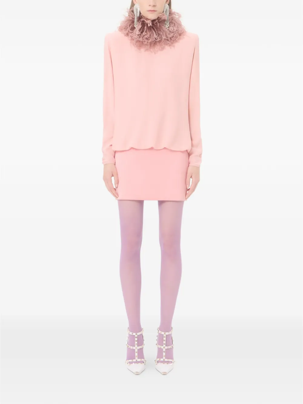 Valentino Garavani Jurk met veren afwerking Roze