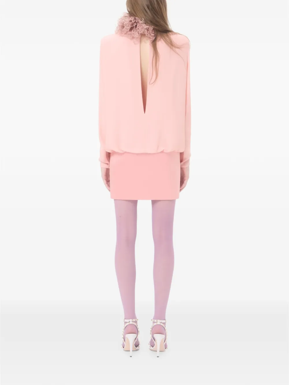 Valentino Garavani Jurk met veren afwerking Roze