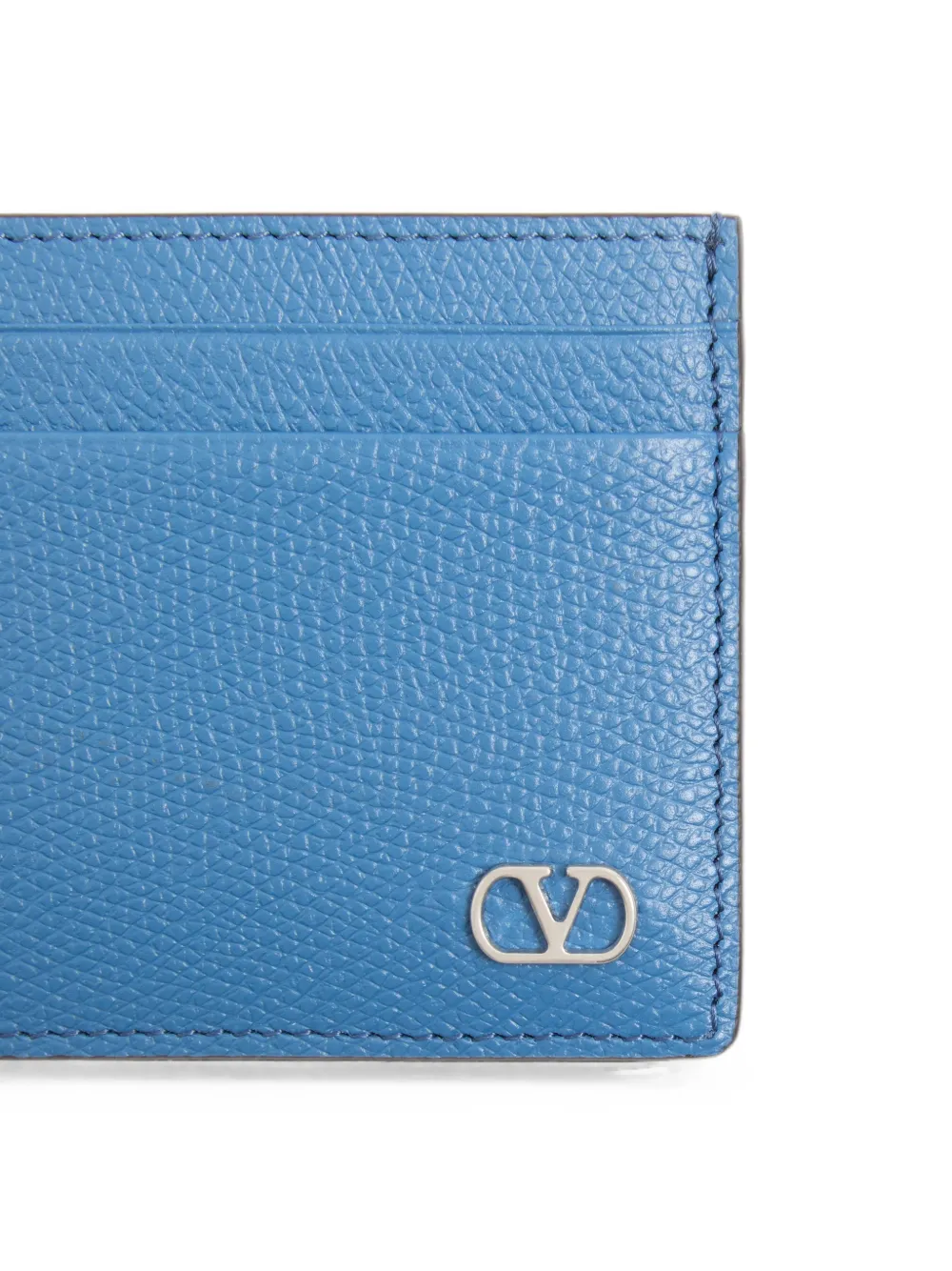 Valentino Garavani VLogo Signature pasjeshouder van korrelig kalfsleer Blauw