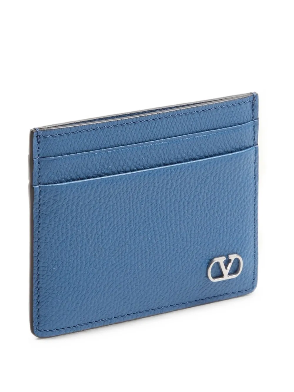 Valentino Garavani VLogo Signature pasjeshouder van korrelig kalfsleer Blauw