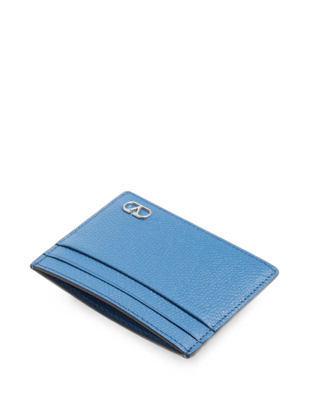 Valentino Garavani VLogo Signature pasjeshouder van korrelig kalfsleer Blauw