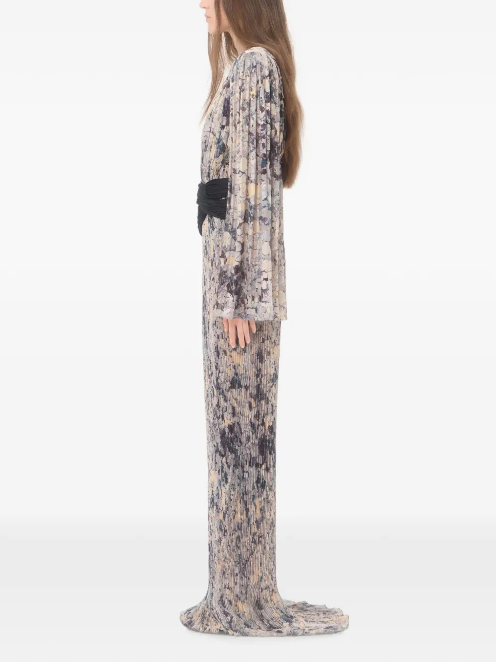 Valentino Garavani Urbs Mosaïque geplooide maxi-jurk Grijs
