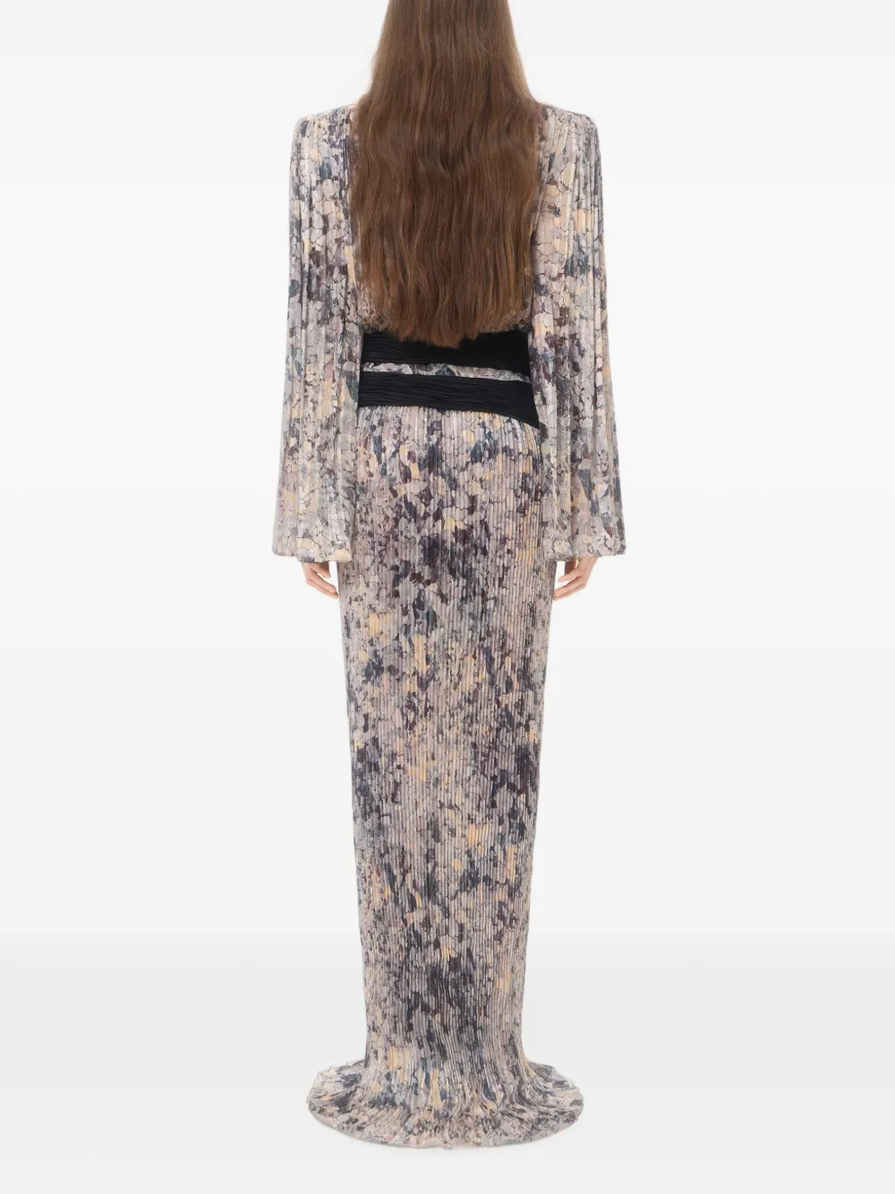 Valentino Garavani Urbs Mosaïque geplooide maxi-jurk Grijs