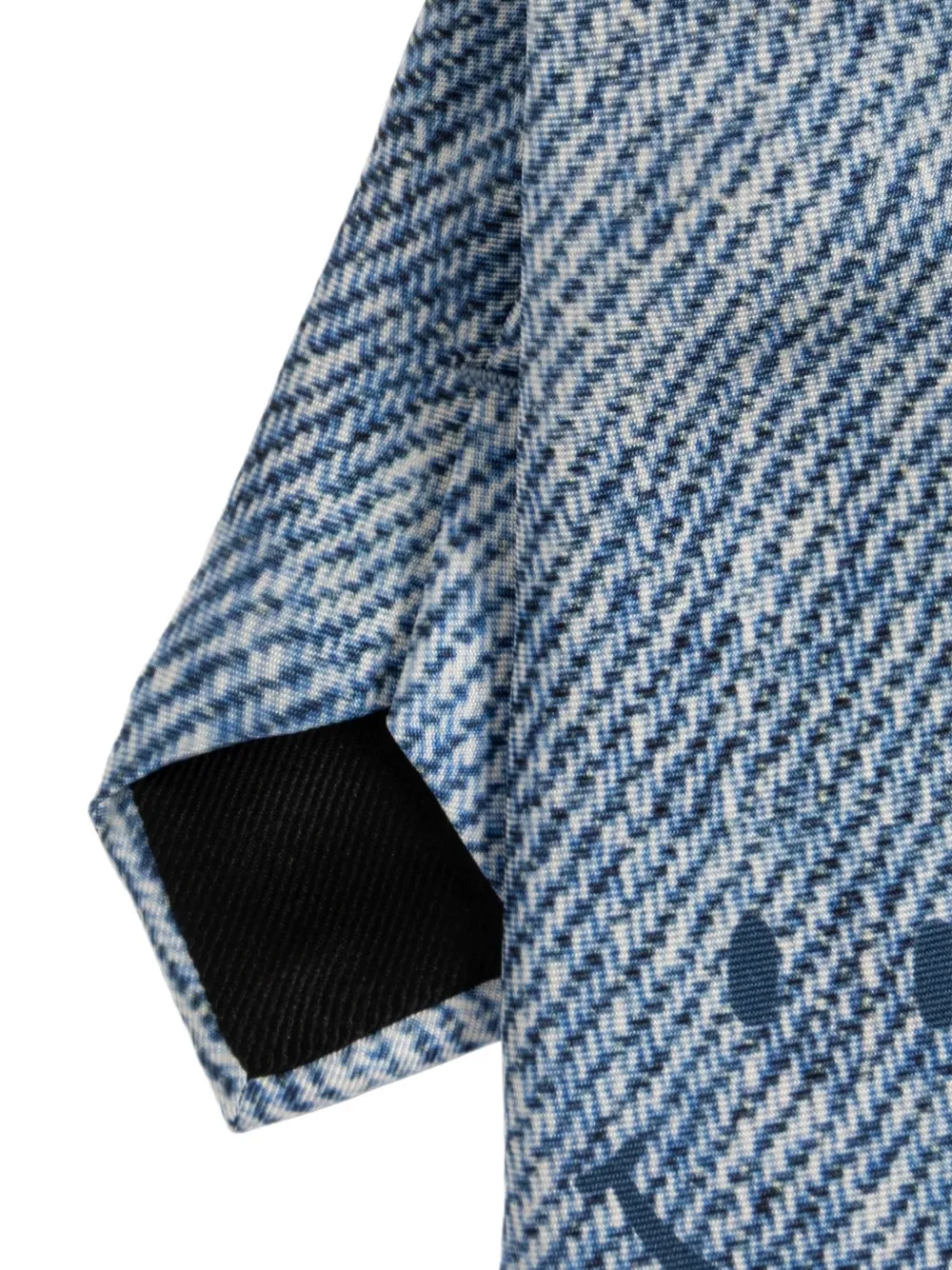 Moschino Zijden stropdas met denim print Blauw