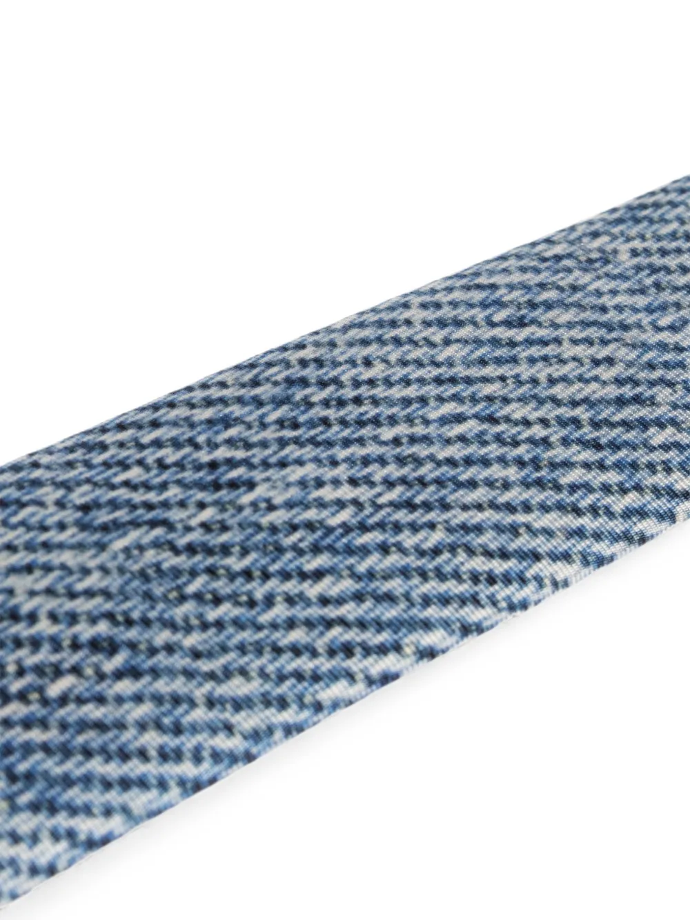 Moschino Zijden stropdas met denim print Blauw