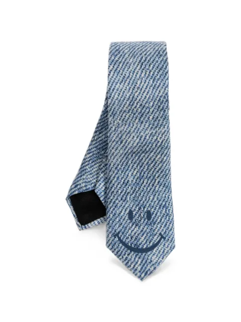 Moschino smiley-print silk tie